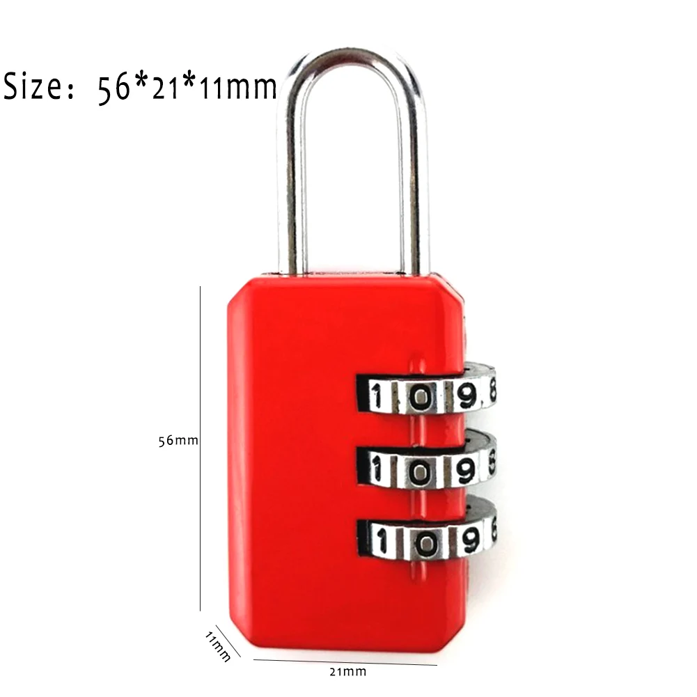 New Resettable 3 Dial Digit Combination Suitcase Luggage Password Code