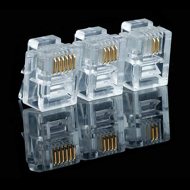 Lot de 20/50/100 pièces RJ11 6P2C 6P4C 6P6C, prise modulaire pour