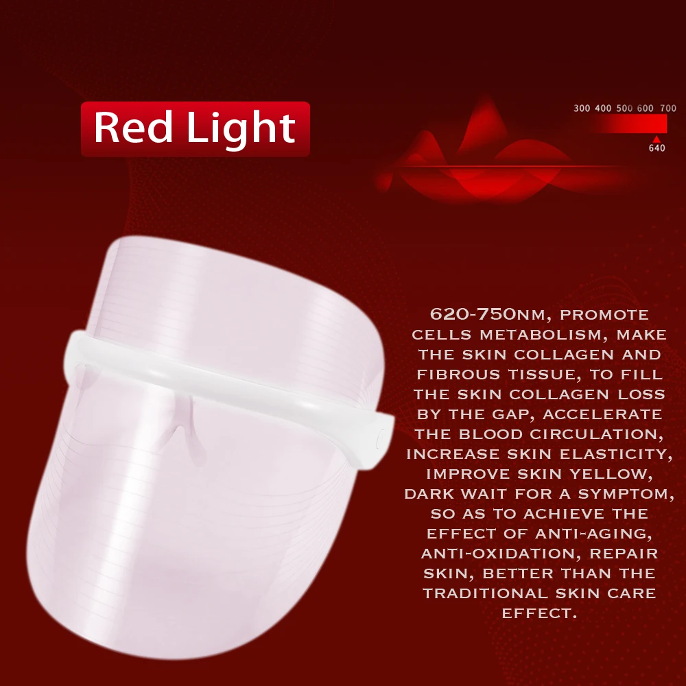 LED Photonic Skin Instrument LED Facial Mask 3 Colors Light Skin Care
