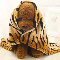 Милая маленькая собака кровать коврики S мягкие фланелевые Тигр Радуга печати теплый Pet одеяло Спальный покрывало на кровать мат для