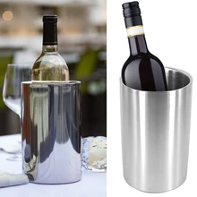Нержавеющая сталь серебро с двойными стенками закрывашка для вина охладитель льда охладитель вина шампанское ведро
