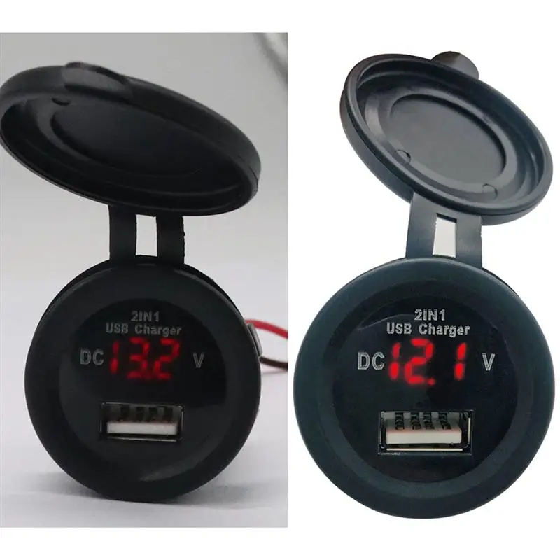 12 24V Автомобильное зарядное устройство Панель USB порт Водонепроницаемый