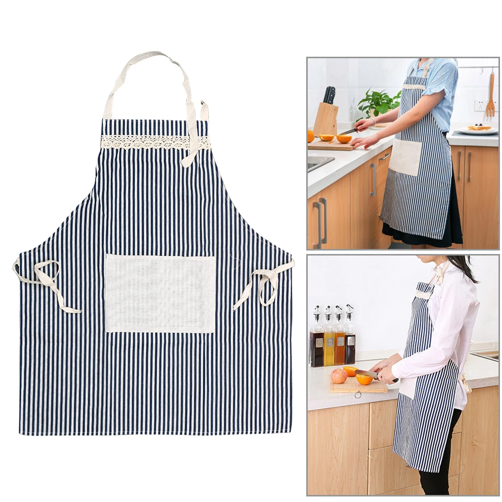 Pinafore кухонные принадлежности из хлопчатобумажной ткани полосатый фартук для