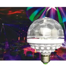 Фестиваль 6 Вт светодиодный сценический мини-дискотечная лампа ди-Джея E27 на год и Рождество вечерние освещение RGB с автоматическим вращением лампа магический шар 85-265 V