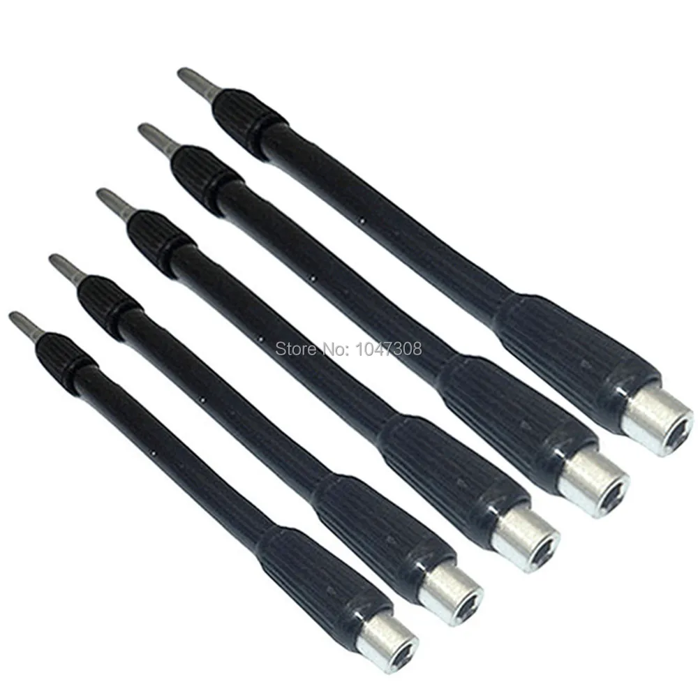 

5pcs Flex Flexible Hose Screwdriver Clamp Nut Driver 4mm Head Bit Bendable Extended Extension Magnetic Screw Driver Bit Holder