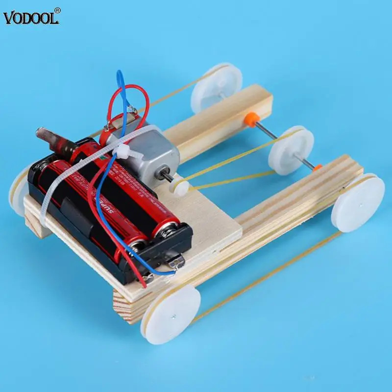 Деревянный DIY Электрический шкив четыре колеса привод автомобиль физическая