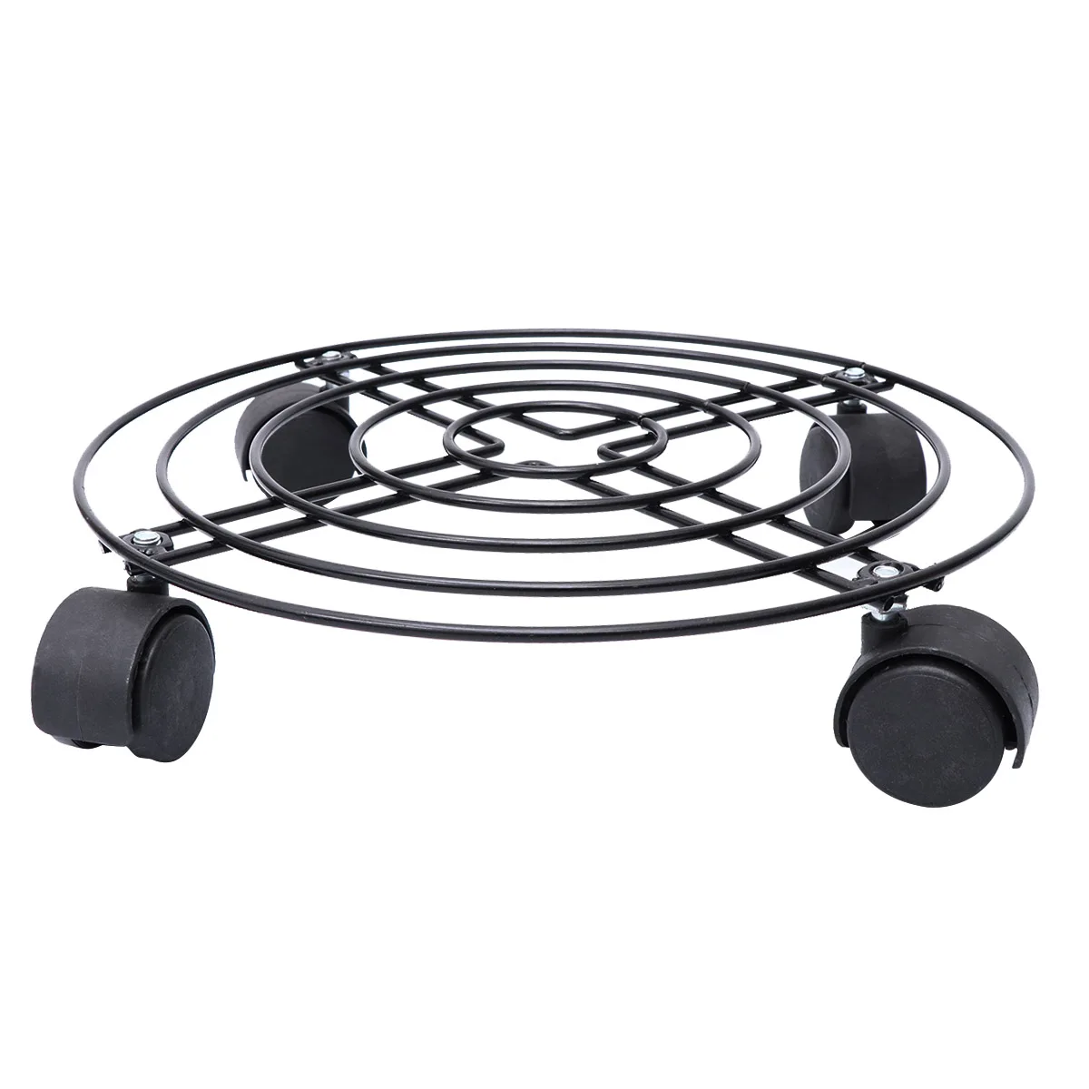 30cm Flower Stands Tray With Wheels Universal Wheel Metal Rustproof
