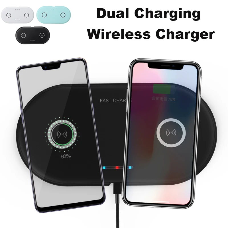 

Double Pad 5W Qi Wireless Charger For Support Wireless Charging Induction Phone Fast Charging Base Plate Phone Charger Pad TypeC