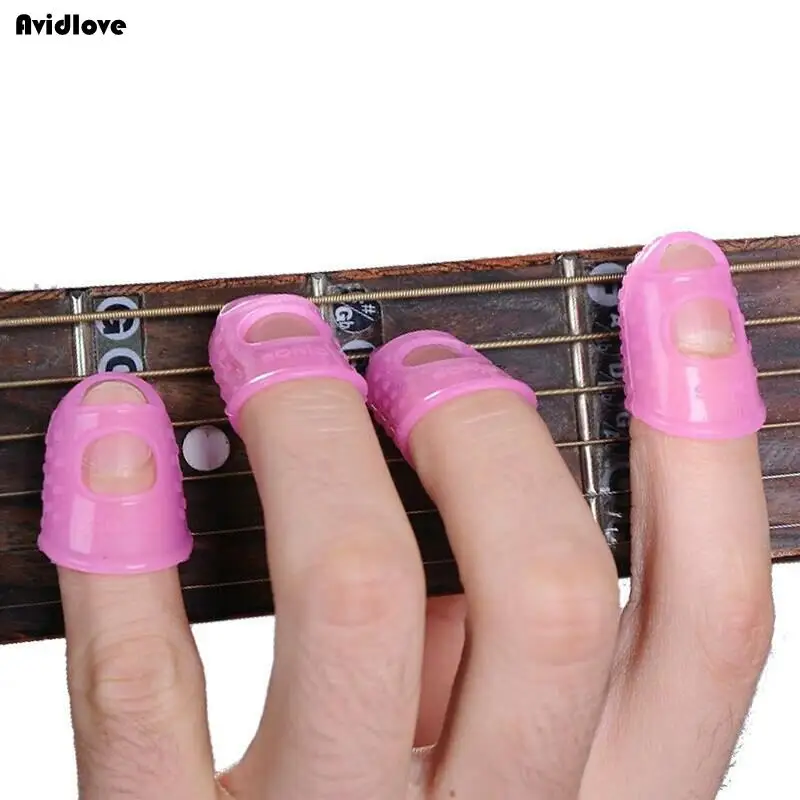 Solid for Protectors Pink Gel Fingertip Inger Guitar x Blue Grey 1 Green Silica Guards White Bass | Спорт и развлечения