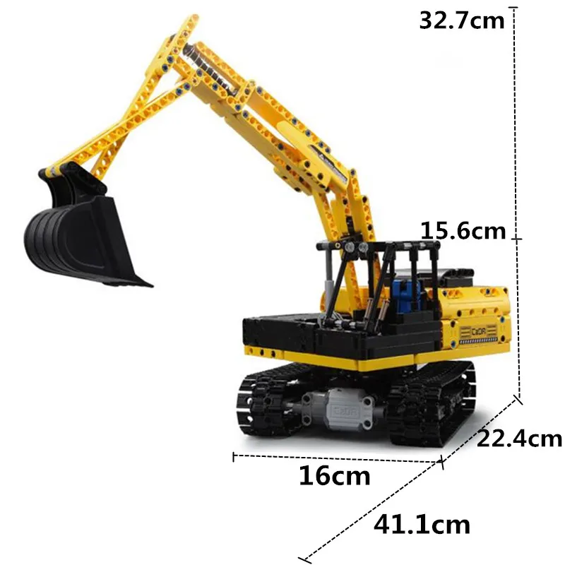 544pcs City Motorized Excavator Building Blocks Bricks Set Classic Digger Model Kids Toys Gift Compatible Legoe Technic Loader
