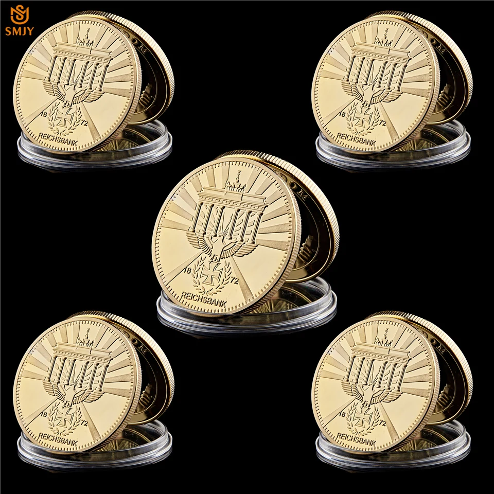 5 шт. 1872 немецкая монета Deutsche Reichsbank Gold 999/1000 Liberty Eagle евро Памятная коллекция