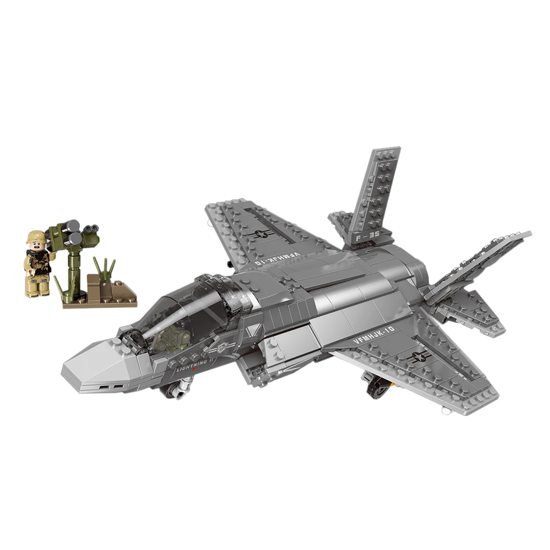 

646Pcs DIY Small Particle Military Series Building Block Model Set For 100% Building Block Brands - F35 Fighter 2019 New Arrival