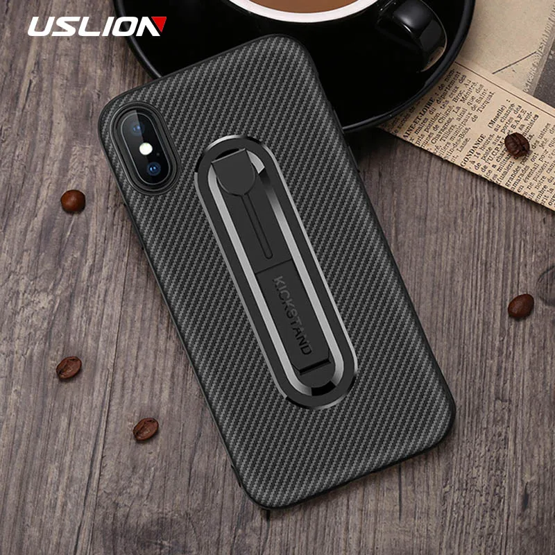Чехол USLION для iPhone 6 6s 7 8 Plus из углеродного волокна мягкий чехол ТПУ X XS XR Xs Max 5 SE |