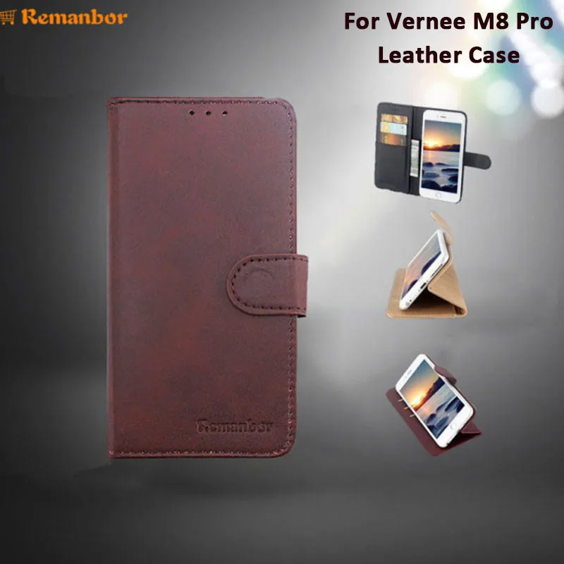 Remanbor для Vernee M8 Pro из искусственной кожи чехол с откидной подставкой флип бумажник