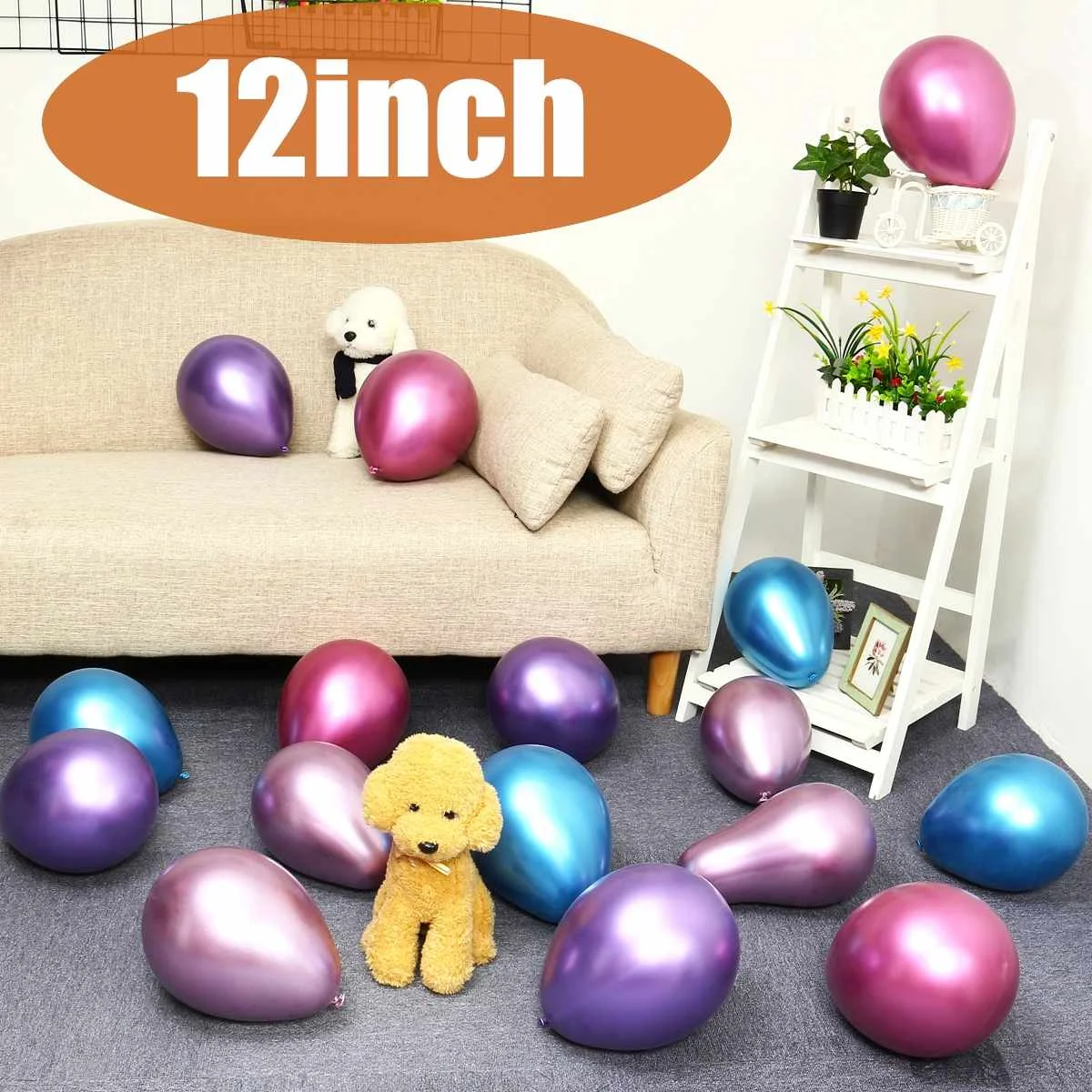 

12" Latex Balloons Kit 50PCS/Set Metallic Shiny Balloons Set Birthday Wedding Party Decoration 5 Colors Christmas Baby Shower