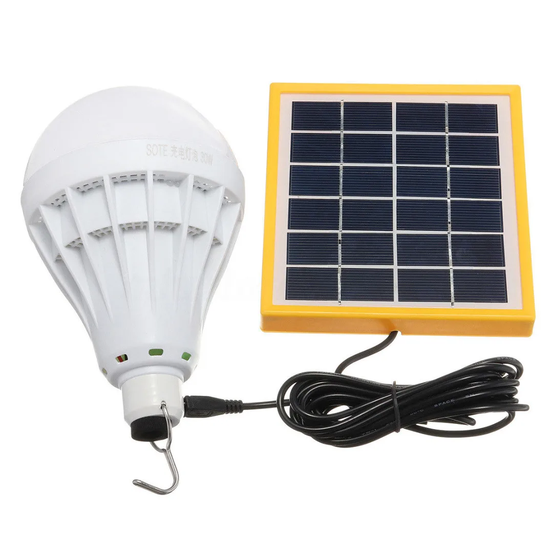 

30W Portable Solar Powered Panel LED Light Bulb Indoor Outdoor Waterproof Camping Emergency Solar Lamp Mayitr