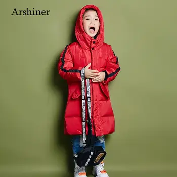 

2018 Big Boys Warm Winter Down Coat Thickening Outerwear Thickened Children's Winter Jackets Duck Down Padded Children Clothin