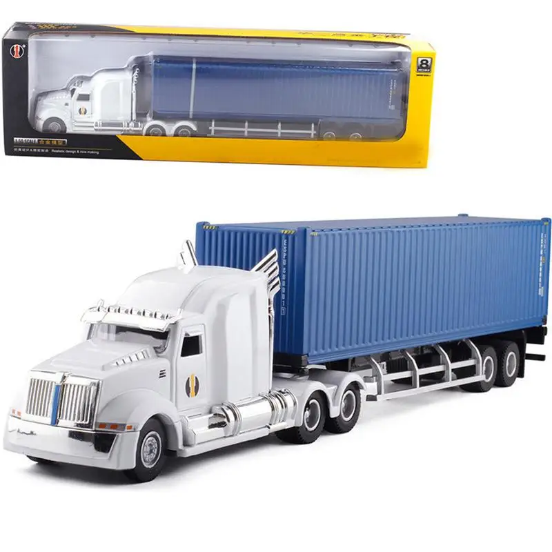

1:43 American Container Truck Container Transporter Alloy Model Toy High Simulation Modeling Toy Car Children's Gift