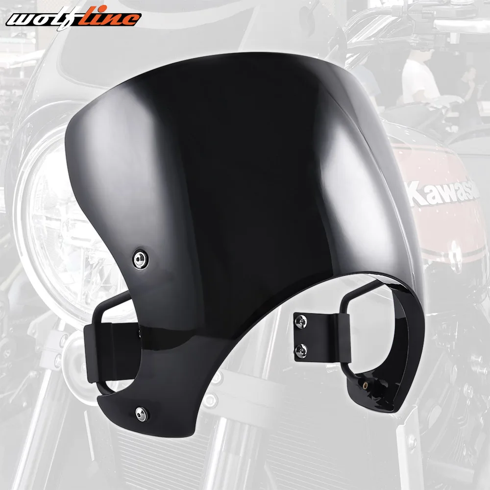 

For 2018 Kawasaki Z900RS Motorcycle Aftermarket Plastic Windscreen Windshield Cafe Racer Fairing Wind Shield Screen with Bracket
