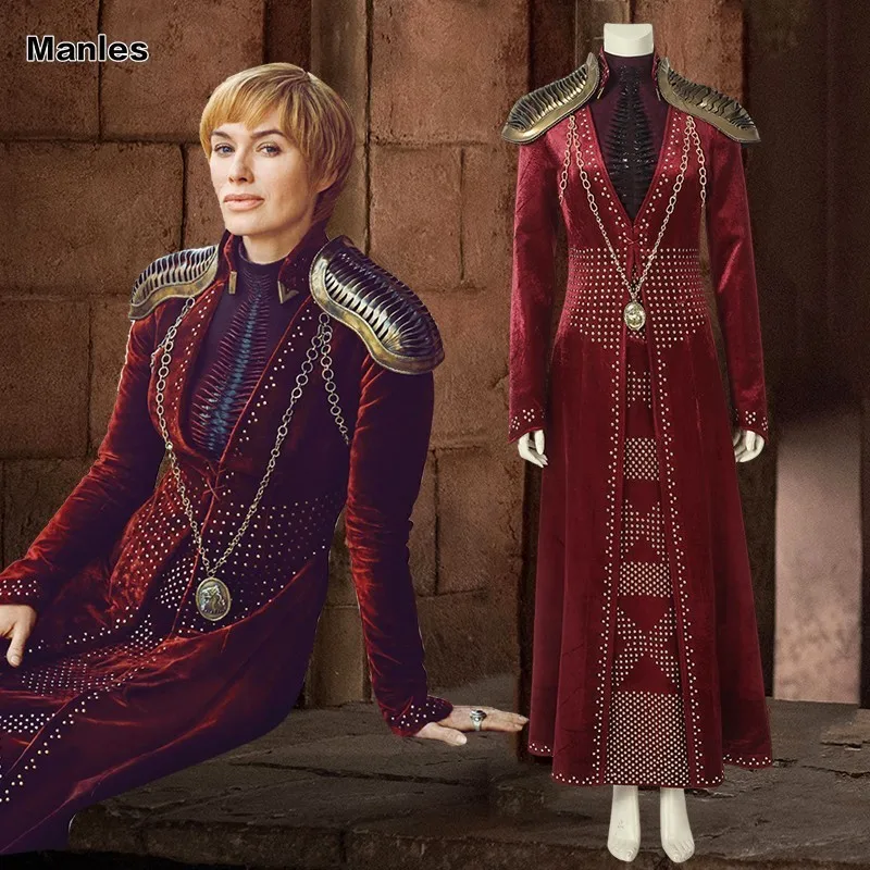 

Game Of Thrones Season 8 Costume Cersei Lannister Cosplay Queen Adult Custom Dress Halloween Christmas Carnival Robe Party Armor