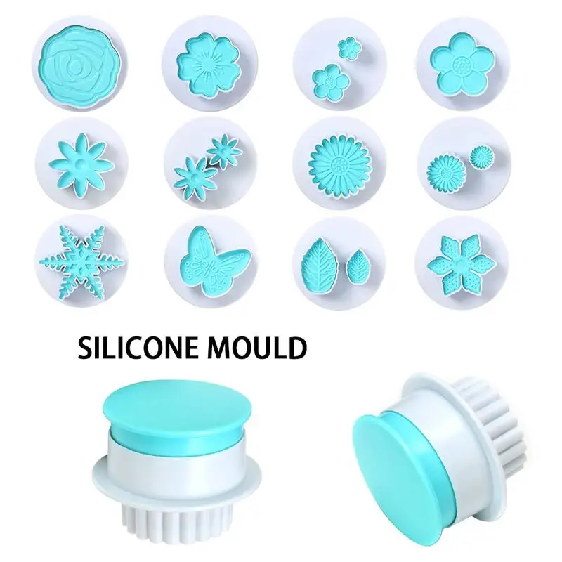 

2PCS/Pack DIY Cookies Mould Spring Print Stamps Beautiful Flower Chocolate Butterfly Leaf Fondant Cake Decoration Baking Tools