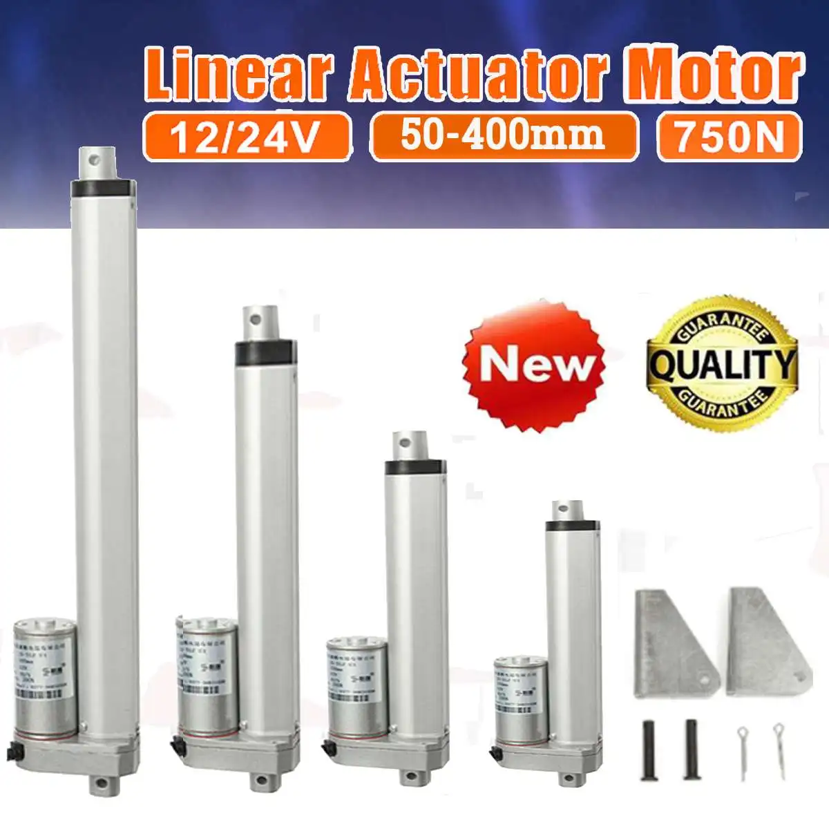 

Auto Car DC 12V Linear Actuator Motor With Mounting Brackets 50/100/150/200/300mm 200N B-Grade High Speed Linear Actuator