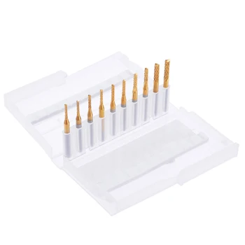 

10pc 1.5-3.175mm SHK Wood cutter CNC Router Bits Corn End Mills Corn Milling Cutter Spiral PCB Cutter Tool Engraving Bits