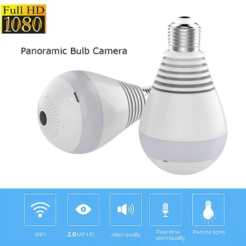 

Wifi IP Camera HD 1080P Fisheye Panoramic Camera Light Bulb 360 Degree Camera Night Vision 2MP Wifi Camera Two Way Audio