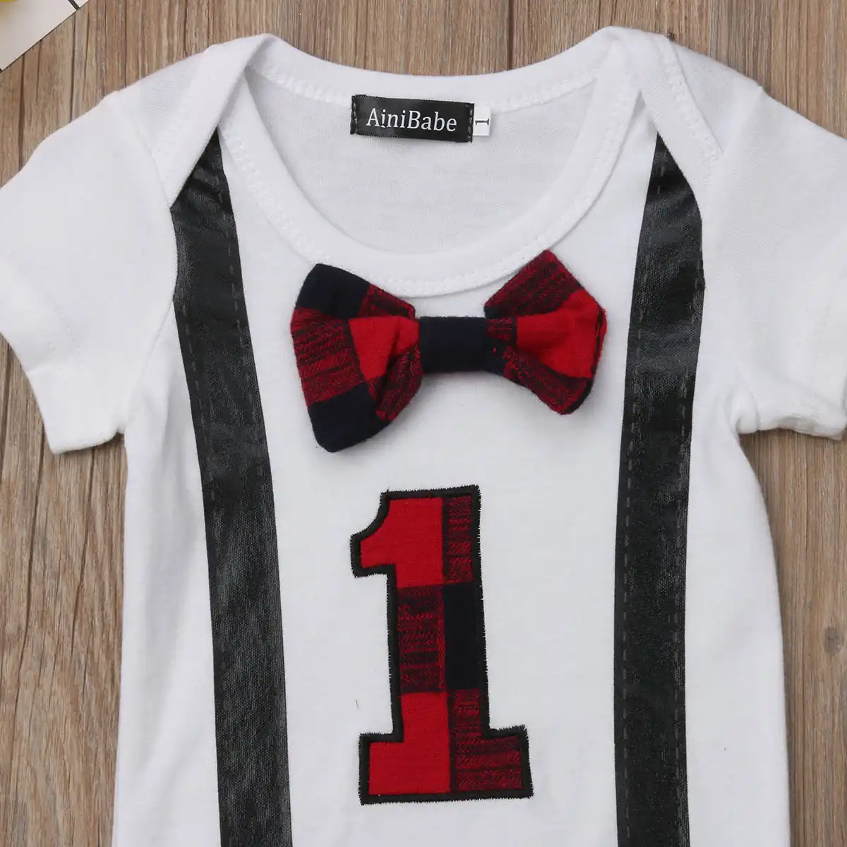 Baby Boy My First 1st Birthday Party Gentleman Bow Romper Jumpsuit Outfits #CU