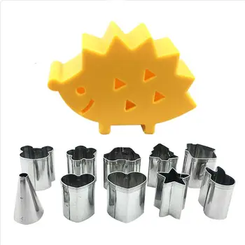 

10pcs/set Fruit Cookie Cutter Mold Hedgehog Box Design Mini Stainless Steel Mould Biscuit Fondant Cake Decorating Tools