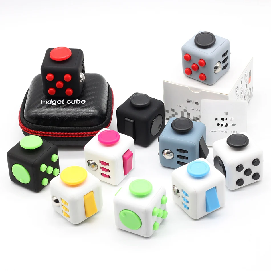 

140 pcs Fidget Cube Toys Squeeze Fun Stress Reliever Fidget Toys Puzzle Magic Cube Toys Stress Cube Come With Box Stress Wheel