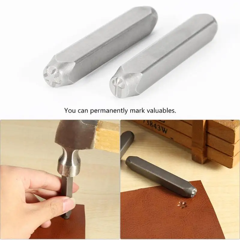 

1PC 8mm Carbon Steel Leather Stamp Punch Punching Tools for DIY Metal Carving Leather Crafts Stamp Punch Tool For Jewelry