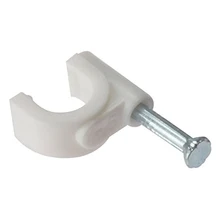 BH02259 Round Cable Clip, 6mm(1/4 inch)- White, Pack of 200