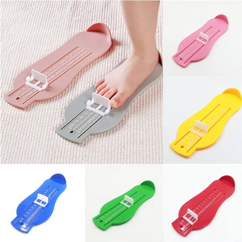 0-20CM Kids Baby Foot Measuring Device Shoes Gauge Ruler for Children Footful Measure Shoes Size at Home Yellow Red Green Blue