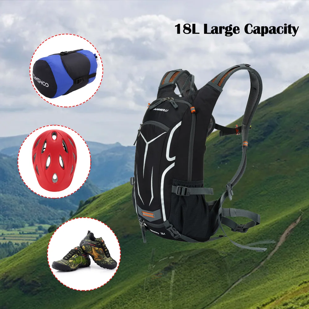 

18L Outdoor Sports Backbag Waterproof Bike Bag Breathable Cycling Shoulder Ultralight Backpack Camping Hiking Picnic Riding