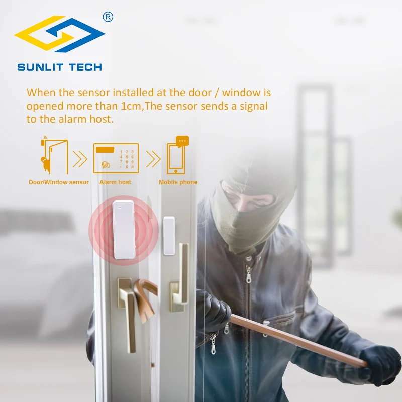 1/2/3/5/6/10pcs 433Mhz Wireless Window Door Magnet Sensor Detector Door OpenSensor for Home Burglar Security Smart Alarm System
