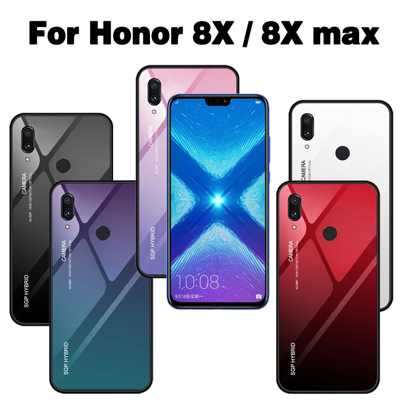 Чехол для телефона из закаленного стекла с градиентом Huawei Honor 8x max защитный чехол