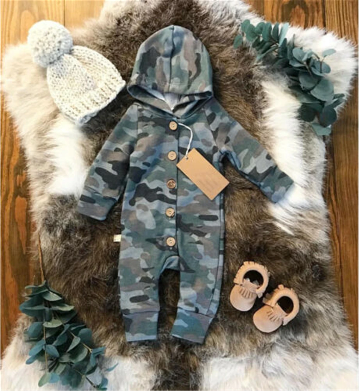 Emmababy камуфляжный комбинезон с капюшоном для мальчиков и девочек модный Детский
