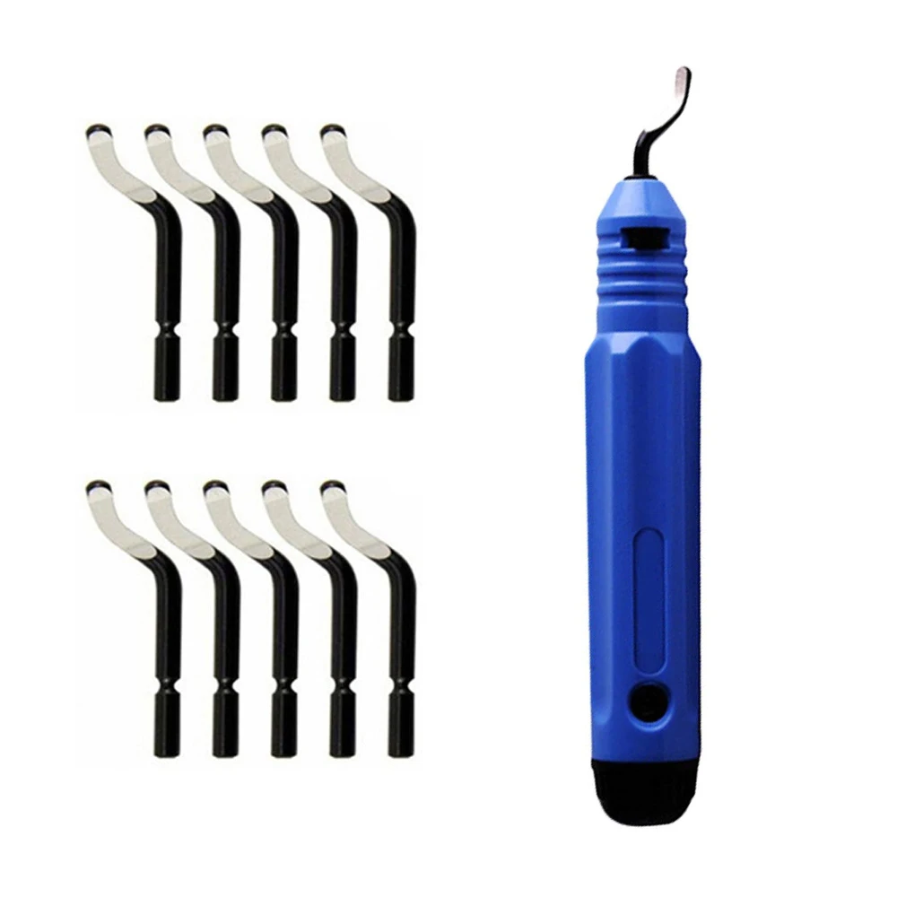 

De-Burring Tool With 10 Blades De-Burring Blades Practical Burr Remover For Aluminum Copper Steel Metal Plastic PVC