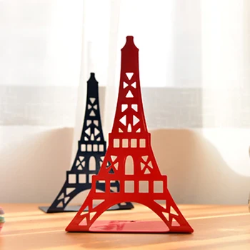 

2 pcs/pair Eiffel Tower Fresh Organizer Large Desktop Bookend Bookshelf Kids Student Supply Metal Book Holder Rack