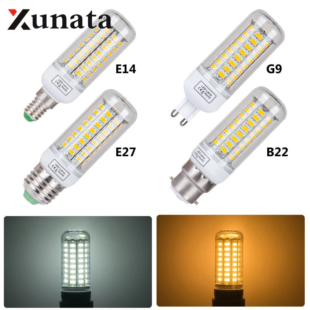 E27 E14 Светодиодная лампа 220 В B22 G9 SMD 5730 светильник 24 36 48 56 69 72 LED s Кукуруза для