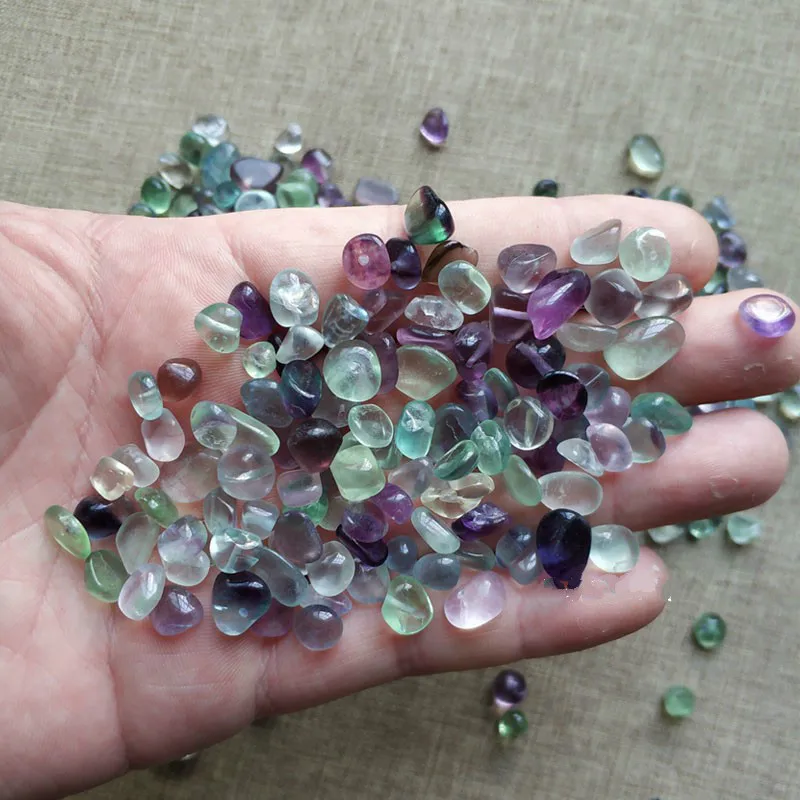 

100g Natural colorful fluorite gravel crystal original stone t landscaping stone aromatherapy healing gel crystal stone