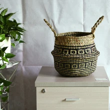 WHISM Flowerpots Planters Flower Pot Decorative Greent Plant Flower Basket Foldable Seagrass Wickerwork Storage Baskets 2019 New