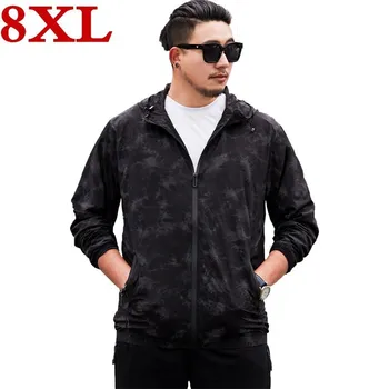 

8XL 7X big size Spring Autumn Mens Casual Camouflage Hoodie Jacket Men Clothes Men's Windbreaker Coat Male Outwear Camo Clothing