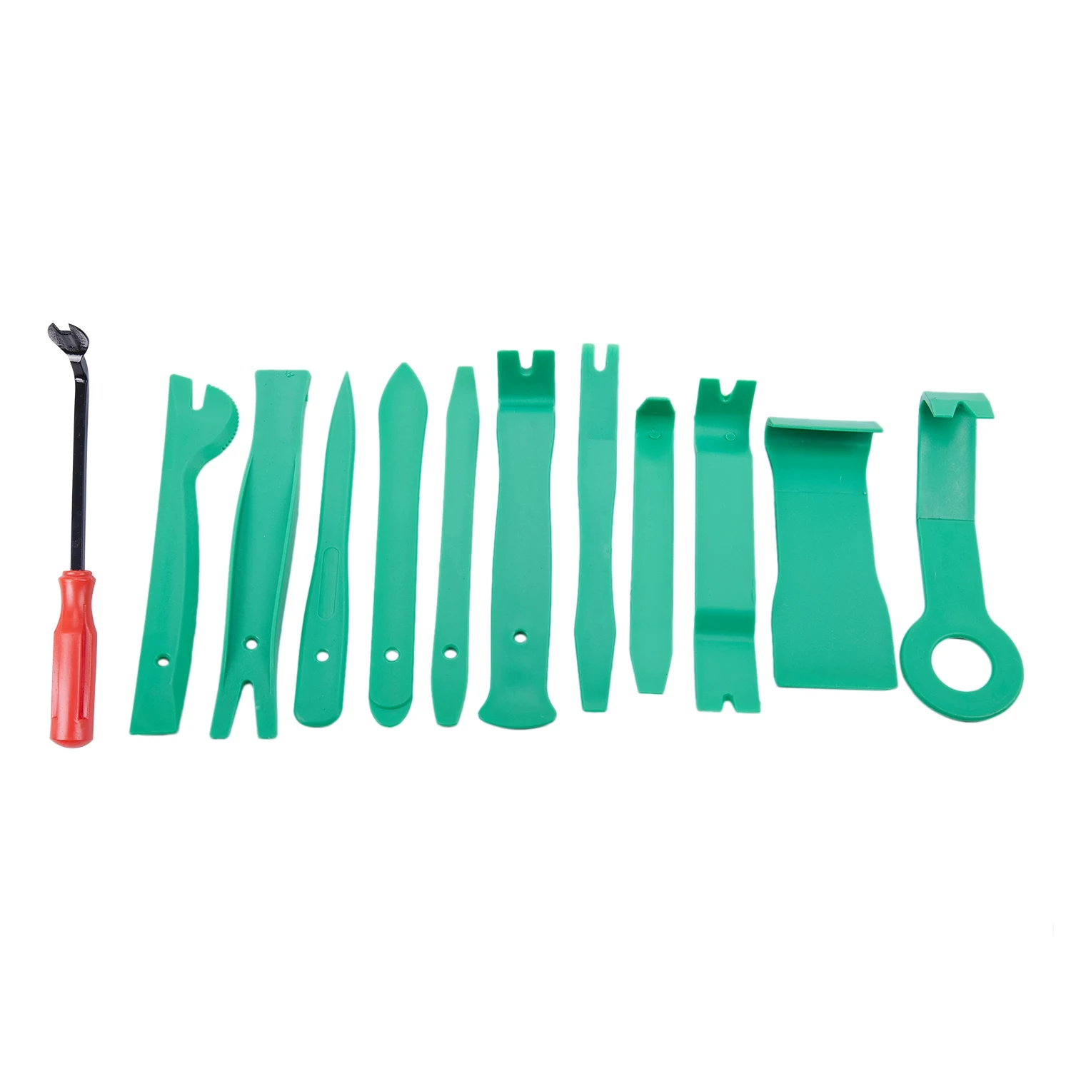 

Universal Panel Removal Open Pry Tools Kit 12pcs Car Dash Door Radio Trim Set With PE Bag Packaging Green+Red