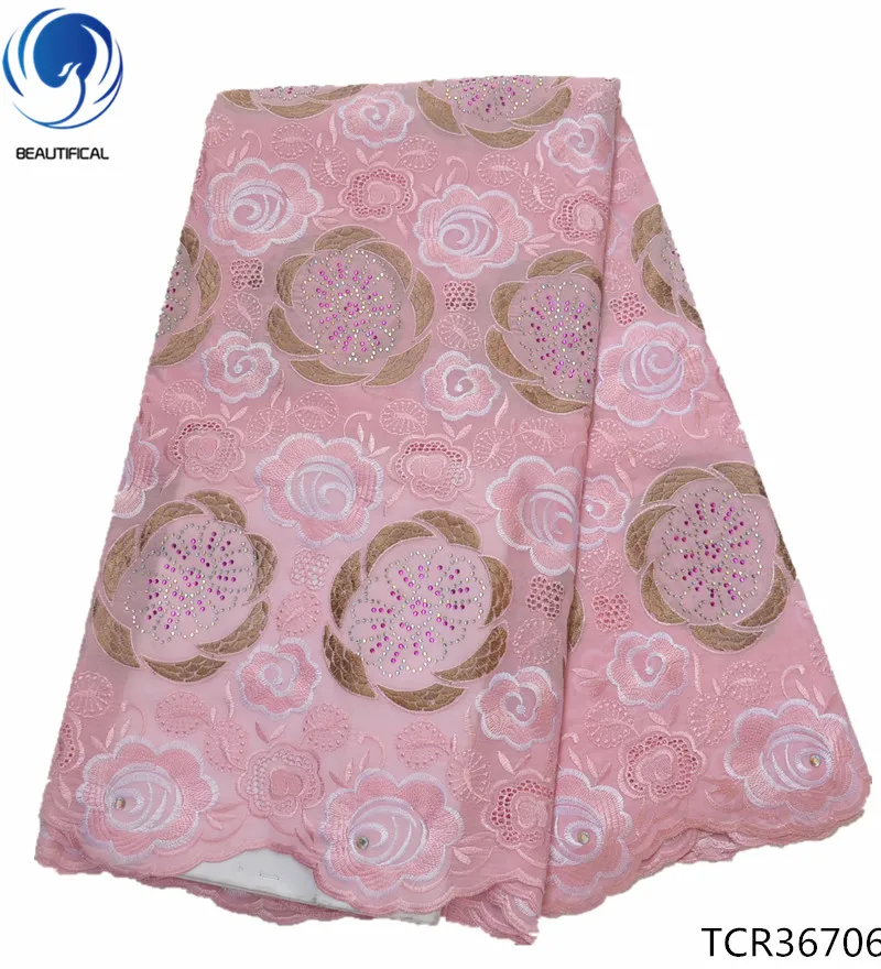 

BEAUTIFICAL swiss lace fabrics with rhinestones high quality swiss voile lace fabrics for women dress 5yards/lot TCR367