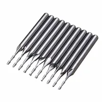 cnc קאטר 10pcs טונגסטן פלדה 2 חלילים סוף כרסום קאטר 1/8" Bit נתב 1mm זוגי חליל ספירלה קרביד שטוח Nose End Mill CNC (4)