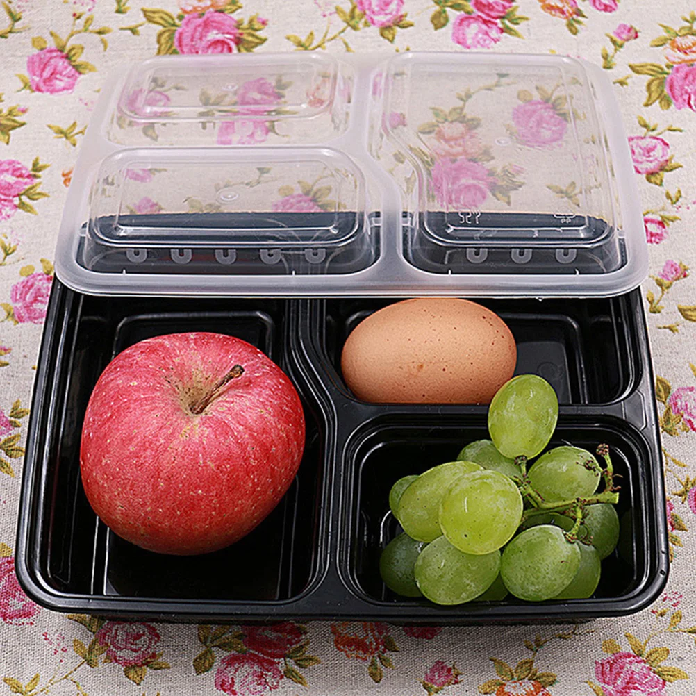 

20 pcs Meal Prep Containers Disposable 3-Compartment Microwave Safe Lunch Boxes for Restaurant Home Take-out