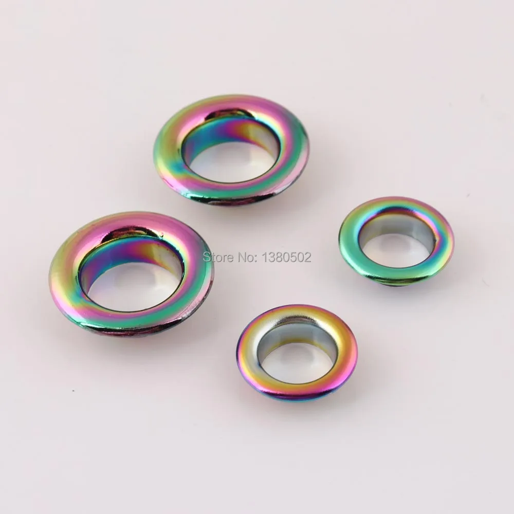 

100pcs Rainbow color 23/16mm outer Colorful Garment Eyelets with washer Grommets for DIY Bag Leather Craft Accessories
