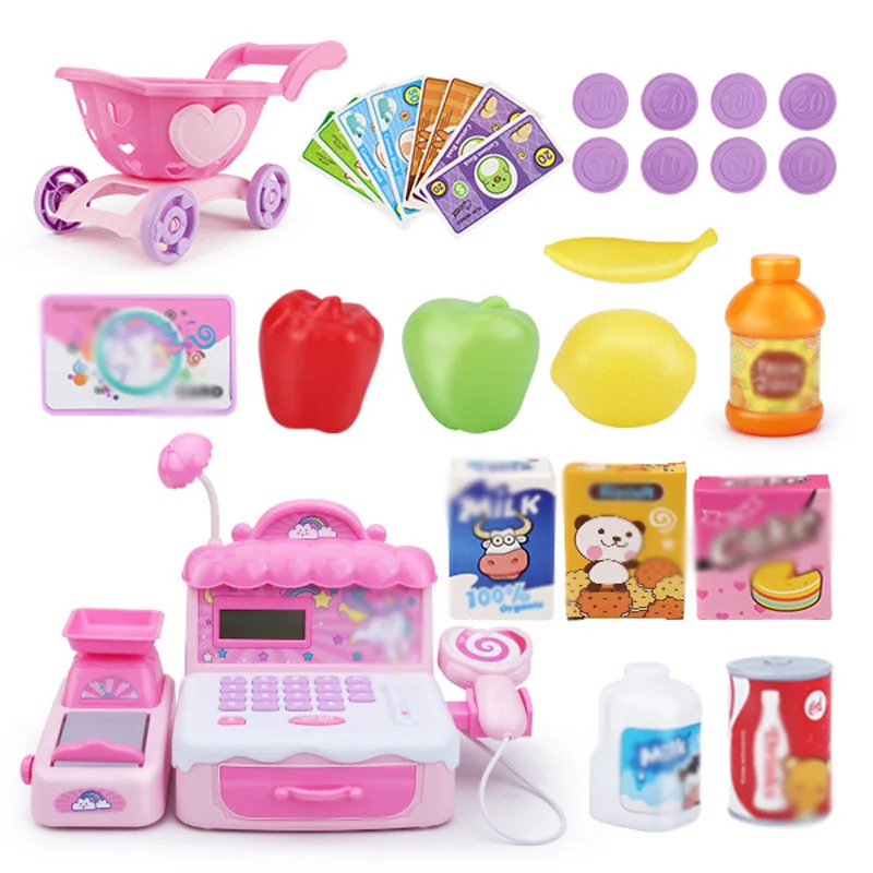 

New Plastic Simulation Store Cash Register Set Children Pretend Play Toy Gift